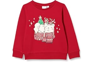 NAME IT Nmfvismas LS Sweat Bru RR Maglia di Tuta Bambine e Ragazze