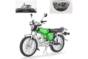 Ixo Defekte Vitrine Simson S 51 Saft Grün 1980-1990 DDR Mokick Moped 1/24 Atlas Modell Motorrad mit individiuellem Wunschkennzeichen