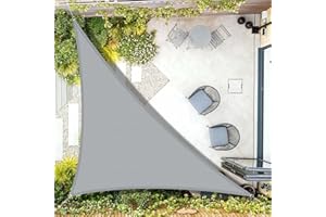 AXT SHADE Vela Ombreggiante Impermeabile Triangolo Rettangolo 3x3x4,25m Tenda a Vela Parasole e Protezione Raggi UV per Esterno Terrazza Giardino-Grigio Chiaro