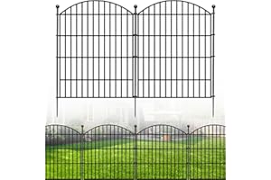 IMSGVIFO Steckzaun Metall,Teichzaun 80cm Hoch,10x Oberbogen Rund Dekorativer Gartenzaun,Gitterzaun Set Beetzaun Zaunelemente Steckzaun für Hunde Teichumrandung Hühnerzaun Schafzaun,Anthrazit