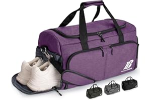 BALLADHOME Sac de Sport Homme Femme Sac de Voyage Sac Fitness Gym avec Compartiment à Chaussures et Poche Humide Sac de Gym Sac de Weekend Duffle Bag pour Gym Sport Voyages