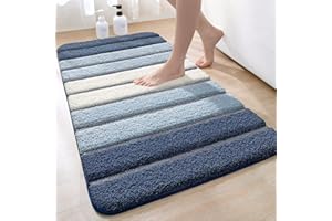 DEXI Antypoślizgowa mata do kąpieli, bardzo miękka mata łazienkowa, można prać w pralce, pochłaniająca wodę, 60 x 110 cm, niebieski