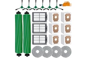 CLOUDARROW Kit d'accessoires de 22 pièces pour aspirateur Robot iRobot Roomba Plus 505/405 Combo, 2 brosses à Rouleaux, 4 serpillères, 3 filtres HEPA, 6 brosses latérales, 6 Sacs d'aspirateur pièces de Rechange