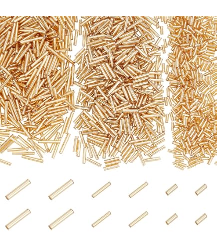 PH PandaHall 1600 Pz 4 Misure Perline Di Vetro Bugle, Perlina Di Semi Di Tubo Lungo D 350059