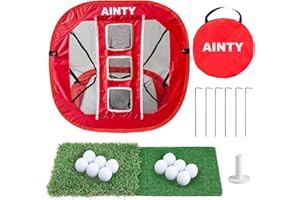 Golf Chipping Net, AINTY Pop Up Target Training Net with Hitting Mats, Practice Balls and Tees, Golf Accessories for Golfer Gift Indoor Outdoor