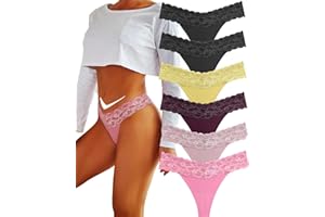BeReady 6er Pack String Tanga Damen Set Seamless Unterhosen Spitze Sexy Unterwäsche für Frau Sexy for Women Dessous Thong Panties Mehrpack S-XL