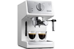 ‎DE'LONGHI De'Longhi ECP 33.21.W Ekspres Do Kawy, Biały, Dysza do Spieniania Mleka, Jednoczesne Przygotowywanie 2 Kaw, Podgrzewacz Filiżanek, Ciśnienie 15 barów, Łatwa Konserwacja