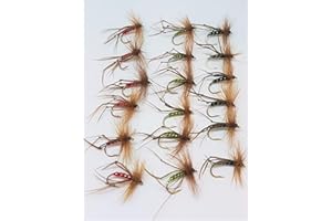 JACKAL OUTDOORS 18 Piece Hopper Daddy long legs Trout Flies on a Size 10 or 12 Hook