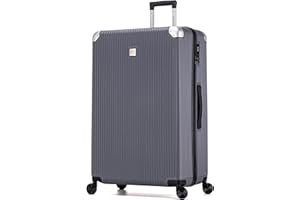 ATX LUGGAGE EST. 1991 ATX Luggage Extra Large Suitcase Super Lightweight Durable ABS Hard Shell Suitcase with 4 Dual Spinner Wheels and Built-in TSA Lock (Pewter Grey, 32-Inch, 132 Liter)