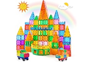 Katiago Construction Magnétiques Enfants100 Pièces Jeu de Éducatifs Cadeau pour Garçons et Filles Jouets Magnétiques Plus Forts Blocs de Constructions Aimantés, STEM 3+ an