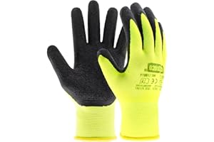 EXBRIECO Profesjonalne rękawice robocze z CAT 2 ochronne, lateksowe i poliestrowe rękawice idealne do mechaniki, budownictwa, majsterkowania, magazynowania, precyzyjnych rękawic dotykowych,