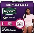 Depend Night Defense Adult Incontinence Underwear for Women, Disposable, Overnight, Large, Blush, 56 Count, Packaging May Vary