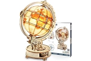 ROWOOD Puzzle 3D Madera Globo Luminoso, Maquetas para Construir Adultos, Luz Nocturna, Regalos para Adolescente