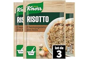 Knorr Risotto aux Champignons des Bois - plat cuisiné en 12min - simple et rapide - riz 100% italien - lot de 3