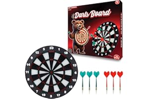 Gift Gadgets 16-Inch Safe Dartboard Set for Kids Soft Tip | Safety Soft Dart Board with 6 Rubber Darts | Junior Indoor Game for Children | Fun & Safe Soft Tip Darts with Stand for Boys & Girl