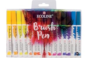 Ecoline Brush Pen Set de 30 Rotuladores de Acuarela Líquida - Colores Básicos | Rotuladores Mezclables para Rotulación a Mano, Dibujo y Manualidades