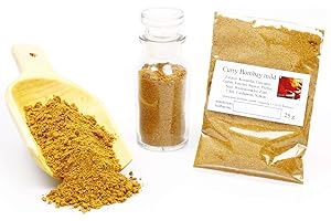 FEINE WÜRZE Curry Bombay mild, Curry Indien, Curry Pulver, Curry Gewürz, Curry Gewürzmischung, Currygewürz, Curry-Vegan, asiatische Gewürze Kurkuma & Ingwer, 25g