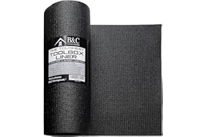 B&C Home Goods Tool Box Liner - Drawer Liner w/Black Anti Slip Toolbox Matting - Box Liners to Protect Your Tools - Easily Adjustable to Fit Any Size