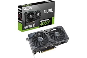‎ASUS ASUS Dual GeForce RTX 4060 Ti Advanced Edition 16GB GDDR6 Gaming Grafikkarte (Nvidia RTX4060 Ti DLSS 3, PCIe 4.0, 1x HMDI 2.1a, 3x DisplayPort 1.4a, schwarz, DUAL-RTX4060TI-A16G)