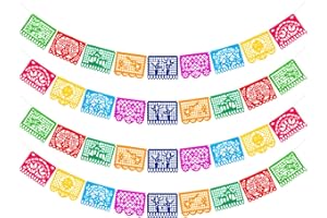 Qpout Bannières Du Jour Des Morts Décorations de fête Bannière Mexicaine,Décorations Colorées Ajourées Fiesta Mexicaine Dia De Los Muertos Guirlande Cinco De Mayo Décorations pour Cotillons
