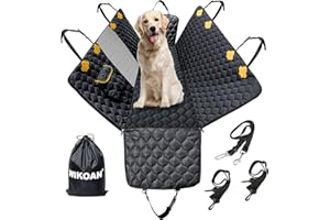 Wikoan Dog Hammock for Car Back Seat With Mesh Visual Window and Side Protection Dogs Car Seat Cover SUV Boot Durable Waterproof Scratch Proof Pet Back Seat Protector With Storage Bag