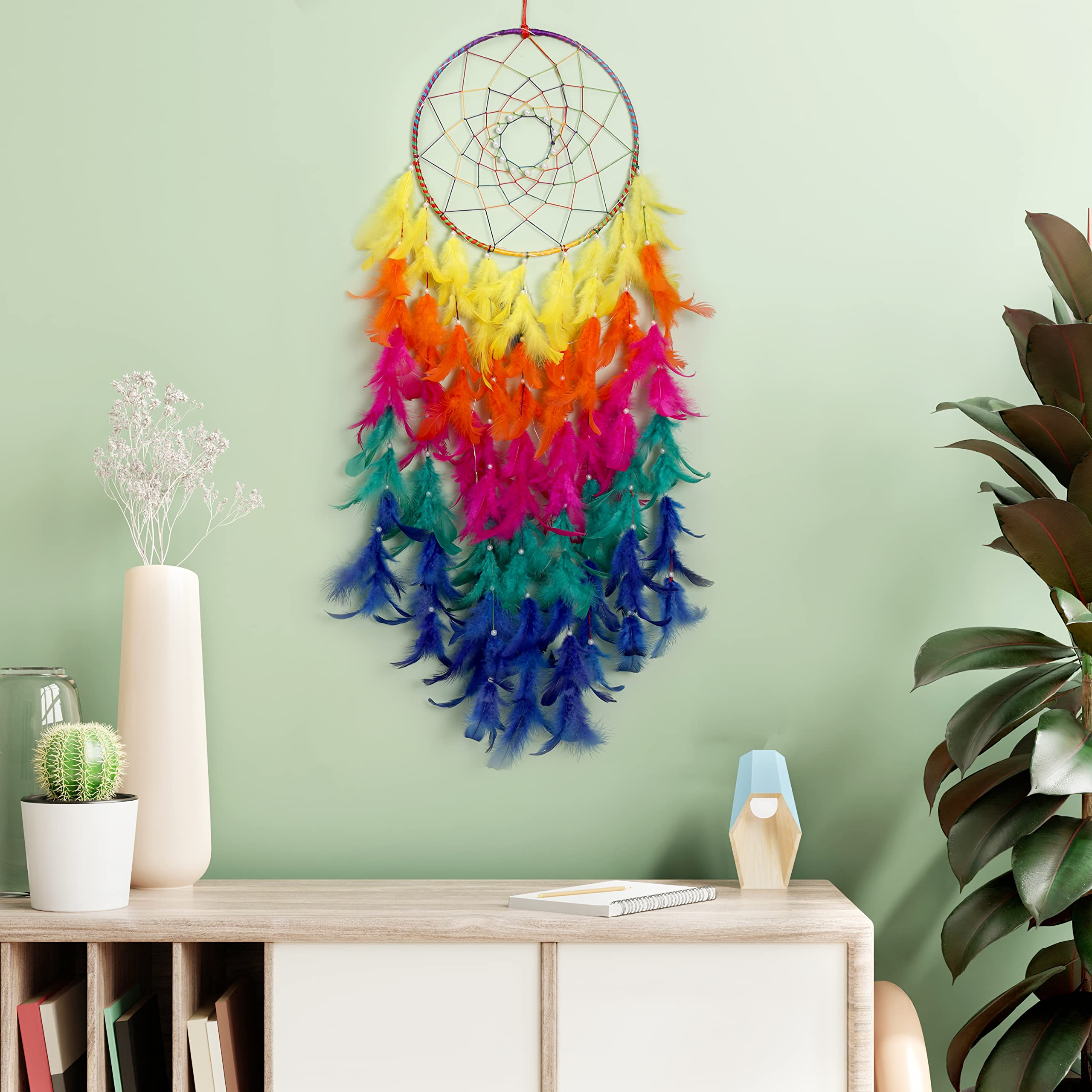 ILU® Dream Catcher with Lights, Wall Hangings, Crafts, Home Décor, Handmade for Bedroom, Balcony, Garden, Party, Café, Decora