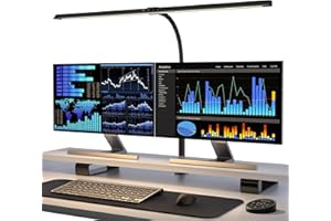 tomons Lampara Escritorio para la Oficina en Casa, 24W 80CM Lámpara de monitor de luz diurna regulable, Luz de Escritorio para el Monitor, Estudio, Artesanía, Lectura
