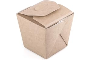 DIFORMA (Pack of 70 pcs) Kraft Cardboard Noodle Boxes 460 ml Food Container Takeaway Fast Food Disposable Chinese Box Leak Proof Biodegradable Eco-Friendly Recyclable (70, 460 ml)