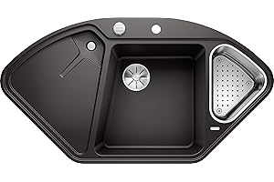 Blanco 525868 Delta II-F Évier de Cuisine en Granit, Noir, 90 cm Unterschrank