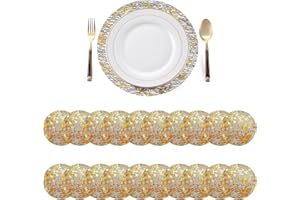 Baoswi 20 Pcs Disposable Black and Gold Placemats, 33cm Diameter Round Placemats, Gold Foil Mesh Pressed Fall Table Mates, Doilies for Dining Table Wedding Birthday Party Holiday Home Decoration