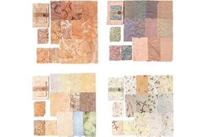 burkfeeg 112 Feuilles De Scrapbooking Papier Décoratif Vintage Journaling Scrapbooking Accessoires, 4 Styles De Scrapbooking Papier DIY Album Photo Décoration Artisanat Scrapbooking