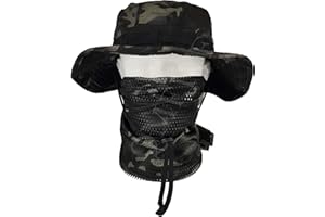 QMFIVE Tactical Boonie Hat, Sombrero Redondeado de Camuflaje Pescador Sun Protection Cap para Outdoor Climb Camping