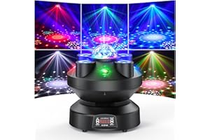 ZonQoonz 70 W Teste Mobili Beam con 4 Modelli 4 Colori, RGBW Moving Head LED con Attivazione Suono e Controllo D MX18 Canali, Luce di Scena per Feste Bar Halloween Natale Nozze