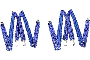 Aries Boutique Double pack (AZUL) Tirantes elásticos de lentejuelas, Unisex Universal, Accesorios de moda. Diseño azul brillante.