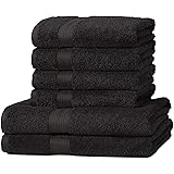 Amazon Basics - 6 pezzi Set di 2 da bagno e 4 asciugamani per le mani che non sbiadiscono, 2 Corpo & 4 Mani, Asciugamano da b