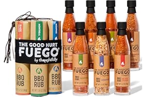 THOUGHTFULLY Modern Gourmet Foods, The Good Hurt Grillin, BBQ Rub for Grilling Gift Set, Flavours Include Chipotle Lime, Montreal, Memphis, Black Cajun and More, Pack of 7