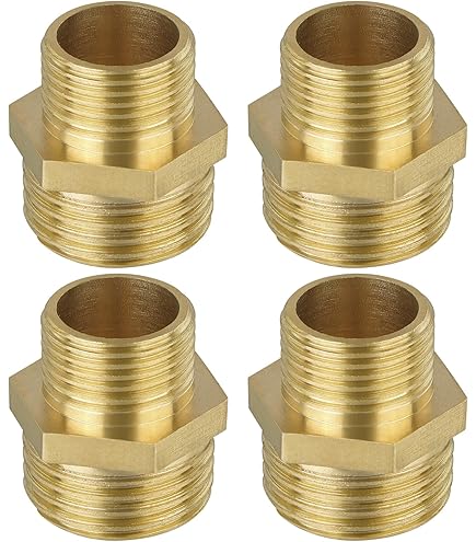 4 Pièces Mamelon Double G1/2" ( 20mm) Laiton Mâle, Mamelon Double