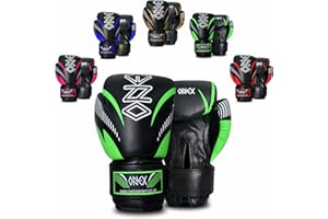 1X Kids Boxing Gloves 2023, MMA Training Sparring Maya Hide Leather Muay Thai Kickboxing Men Women Junior Heavy Punching Boxing Bag Mitts Focus Pads Workout Ventilated Palm Multi Layered