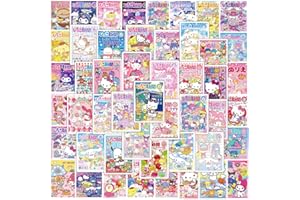 LYUNMU Lot de 50 autocollants d'anime japonais pour enfants, adolescents, adultes, garçons, filles, cadeau pour ordinateur portable, bouteille d'eau, autocollant Kawaii Sanrio en vinyle imperméable