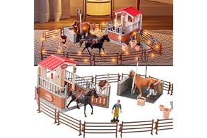 DAOUZL Cavallo Giocattolo Fattoria Set, Cavallo Stabile Horse Club Giocattoli Regalo, Animali Fattoria Regali di Natale Compleanno per Bambini,Horse Club Cavallo Giocattolo per Bambini 2+ Anni (B)