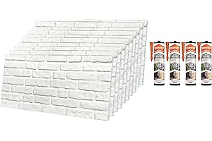 IZODEKOR Paneles de pared de poliestireno 3D para revestimiento de pared con sellado adhesivo, blanco (Schneewittchen) (10 paneles y 4 sellados adhesivos incluidos)