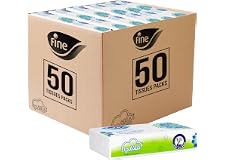 Facial Tissue Soft Pack 130 Sheets X 2 Ply, Bundle Of 50- Fine® Fluffy Sterilized Tissues For Germ Protection