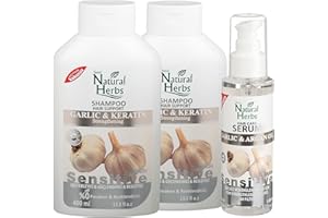 ‎MYBALANCE BODY & MIND Seed Natural Herbs Keratin Knoblauch Haarausfall Shampoo Set- Haarwachstum Shampoo - Anti Haarausfall Frauen und Männer - Speziell für schwache & feinsträhnige Haare - Wachstumsfördernd