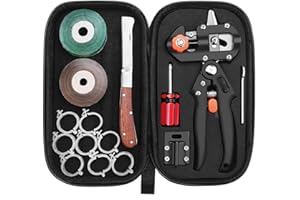 NRANSON Jardin Greffage Outil, Multifonctionnel Élagage Ciseaux Kit, V-Greffe/U-Greffe/Oméga-Greffe des Semis pour Arbres Fruitiers Greffage Ensemble, Y Compris Greffage Bandes