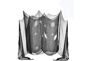 WILLINGOOD Tessuto decorativo per Halloween, per decorazioni di feste di Halloween, per porte, corridoi, tenda della doccia, terrazze, finestre, cancelli, 6 m x 1,2 m