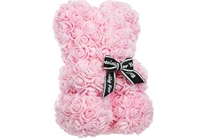 ‎BRANDSSELLER Brandsseller Rosenbär ca. 25 cm hoch Deko Rosen Teddybär - Geschenke für Frauen/Männer Romantisches Acceccoir - Geburtstag - Jahrestag - Hochzeitstag und viele mehr… Rosa