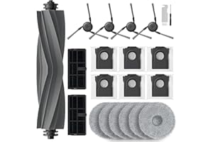 Rrochio Kit d'accessoires pour Dreame X40 Ultra, Ensembles de Rechange pour Aspirateurs Dreame L40 Ultra, X40 Master, Mova P50 Pro Ultra avec 6 Chiffon, 6 Sac, Brosse Principale e 4 Latérale, 2 Filtre