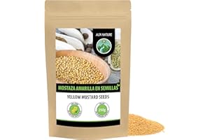 Alpi Nature Semillas de Mostaza Amarillas y Blancas 250g, Semillas de Mostaza Amarilla 1-2 mm