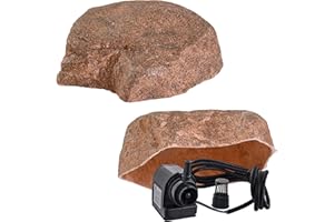GARTENDEK Faux Rocher pour Le Jardin Et Arrière-Cour - Artificielle, Fausse Pierre pour La Décoration De Paysage, pour Cacher Les Utilitaires de Jardin, Couverture Ø 42cm S-06, Rouge