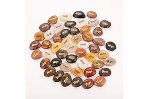 ROCKIMPACT 50PCS HOPE Engraved Inspirational Rocks, Sentimental Gifts, Self Motivational Treat, Encouragement Message Stone Pebble Keepsake, Wholesale Price, 5-8cm (2"-3") each